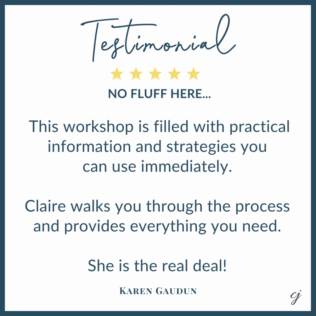 Karen Gaudun Workshop Testimonial