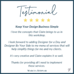 Marcia Bednar Workshop Testimonial