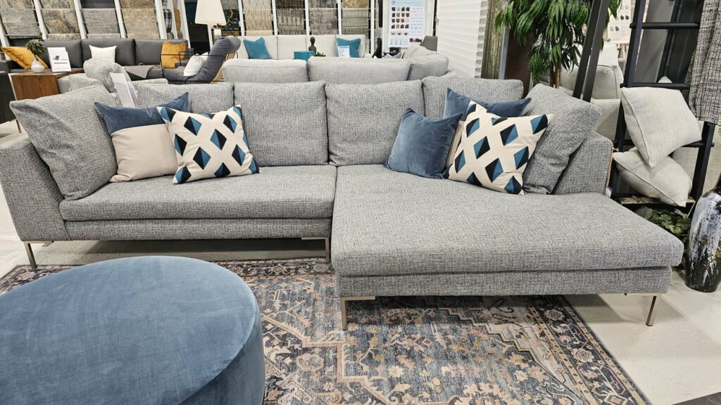 Gray Modern couch With Wide Chaise