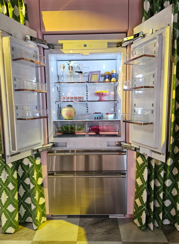 Cafe Fridge Copper Trim Interior