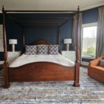 1 Afterdark Blue Bedroom Four Poster Bed Cloud White Night Stands
