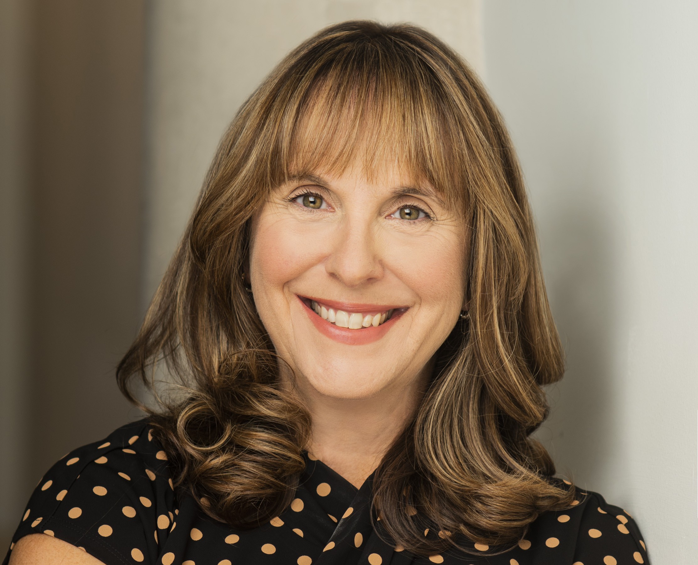 Claire Dotted Blouse Crossed Arms Close Up