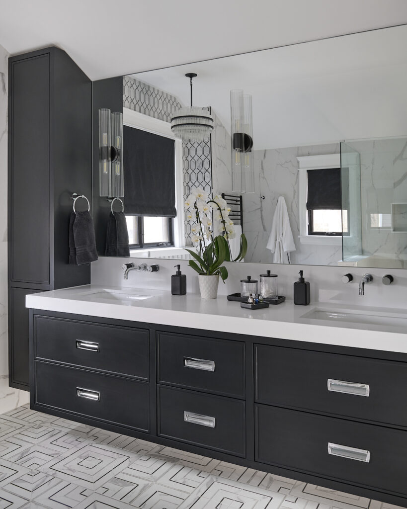 Sandra's Bathroom Black And White Vanity 2